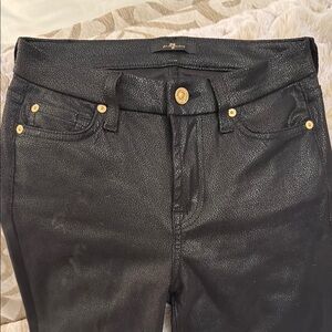 7 Brand - Black leather like Coated Jeans